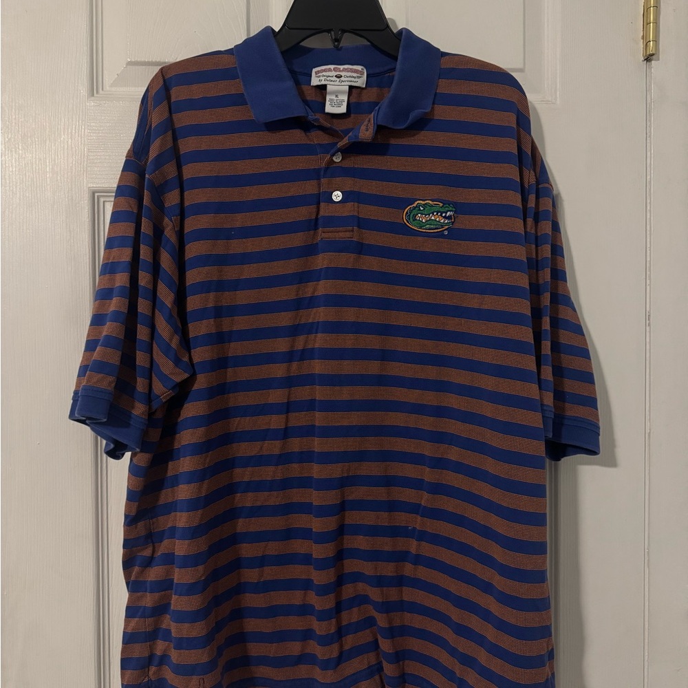 University of Florida Striped Blue and Orange Polo Shirt